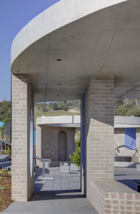 Concrete and brick public amenities architecture