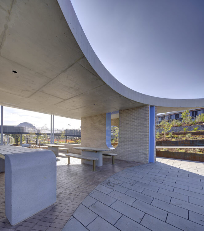 Concrete and brick public amenities architecture