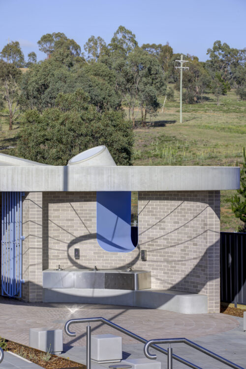 Concrete and brick public amenities architecture